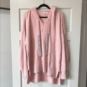 Seven7 Pink Hooded Sweater with Silver Accents